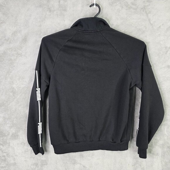 Mens Puma Black Full Zip Sweatshirt Long Sleeve Cotton Polyester Blend Size M - Picture 5 of 9